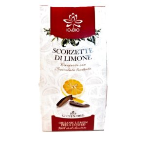 Scorzette di Limone Ricoperte con Cioccolato Fondente Bio - 80 g | Io&Bio