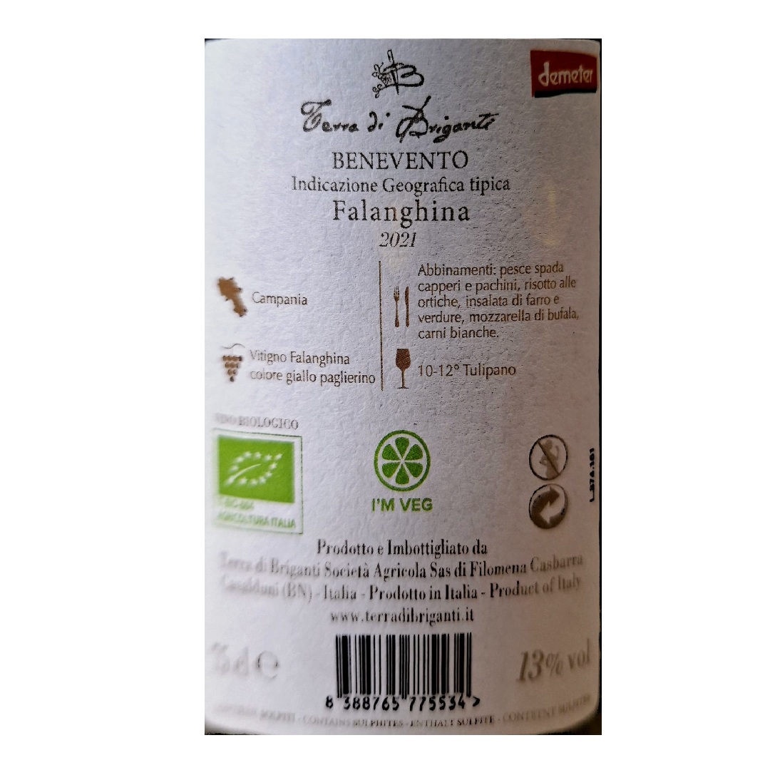 Etichetta Falanghina - Secondo Natura